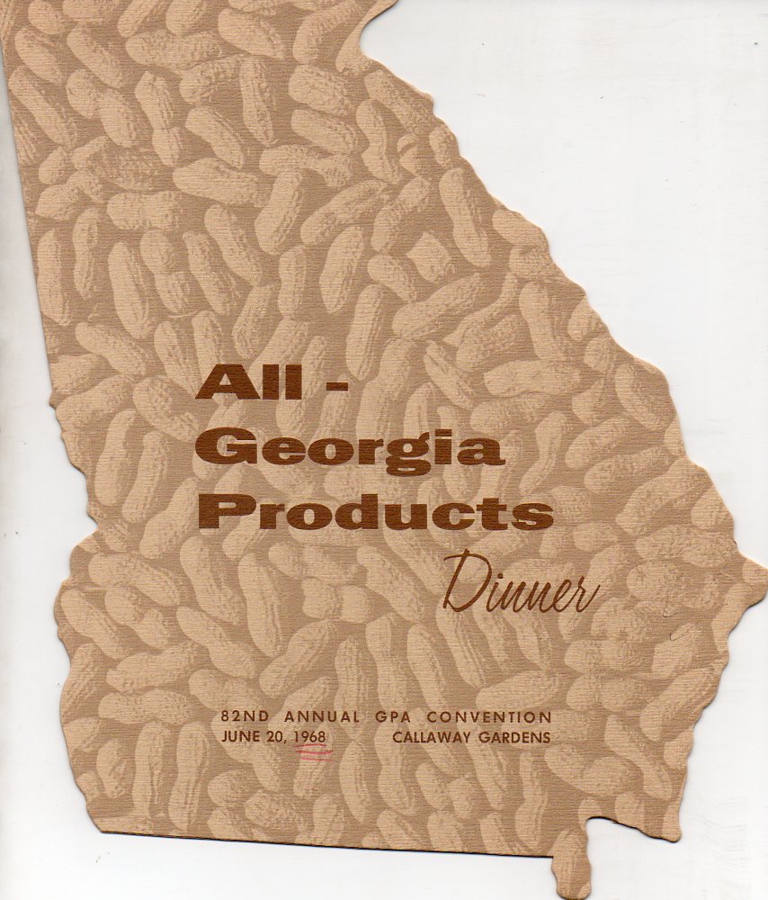 All-Georgia Products Dinner 82nd Annual GPA Convention June 20, 1968, Callaway Gardens Image for All-Georgia Products Dinner 82nd Annual GPA Convention June 20, 1968, Callaway Gardens