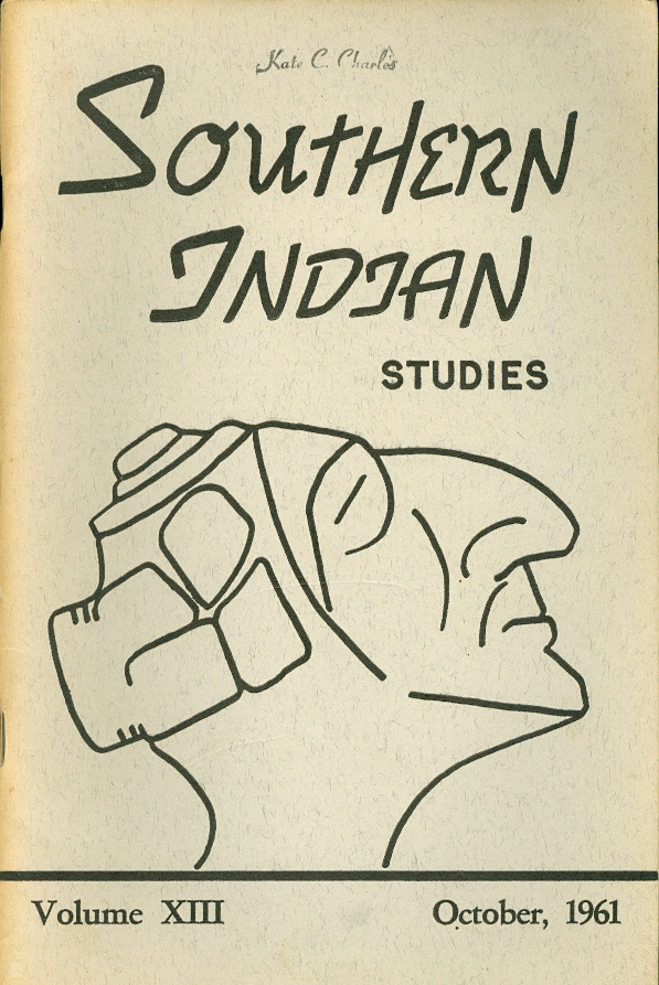 Image for Southern Indian Studies: October 1961