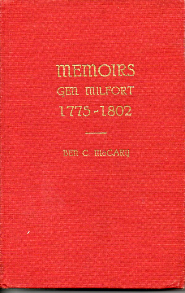 Image for Memoirs Gen. Milfort 1775-1802