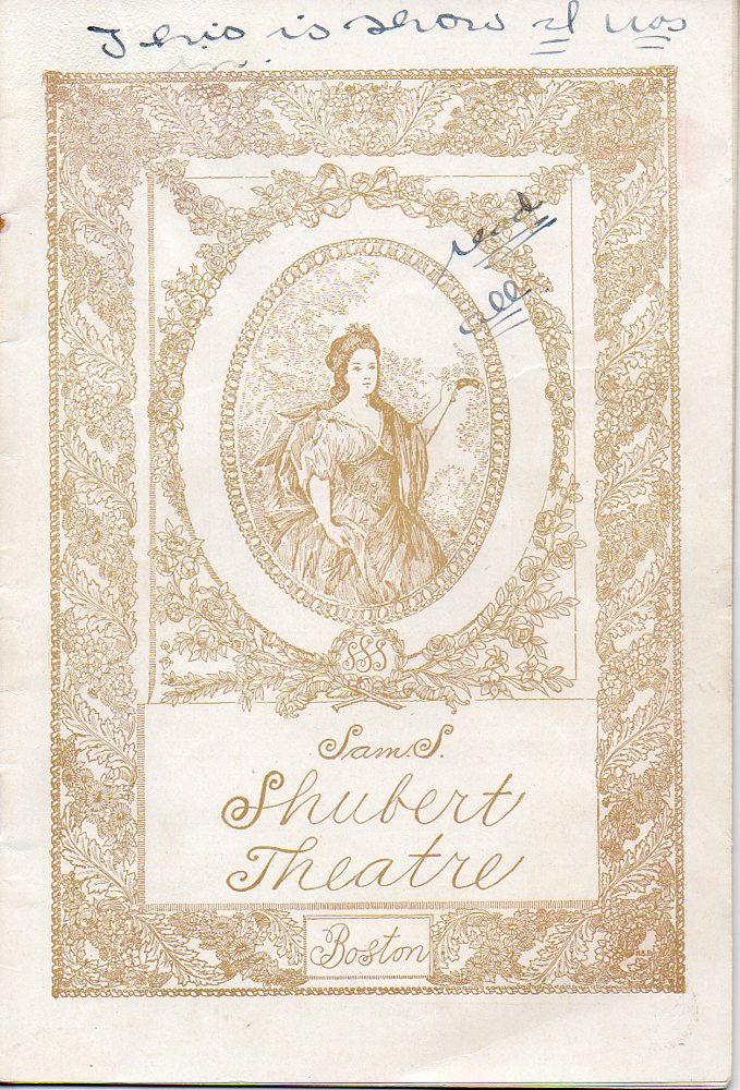 Image for Shubert's Theatre Playbill: Ann Boyd by Will Harben