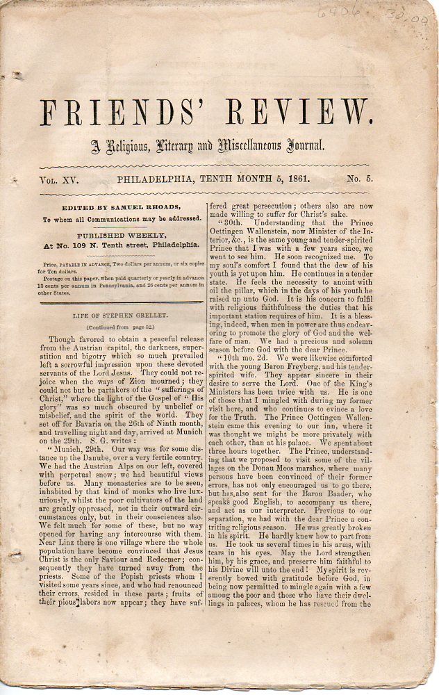 Friends' Review: a Religious, Literary and Miscellaneous Journal Image for Friends' Review: a Religious, Literary and Miscellaneous Journal