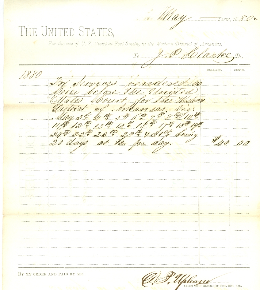 Image for Deputy Marshal Expense Voucher for Service in Indian Territory