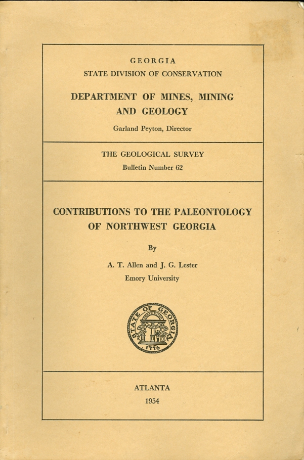 Image for Contributions to the Paleontology of Northwest Georgia